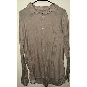 Gap Brown Long Sleeved Button Down Khaki Pocketed Dress Shirt